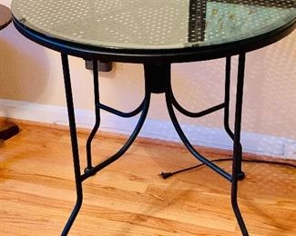 Iron table with glass top