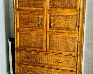 ISLAND CHIC BAMBOO AND RATTAN TALL CHEST