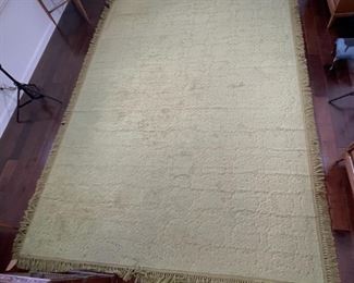 Large 12x8ft 1960s Green Rug 108x152in