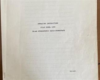 Pilot 1090-A Vintage Tube Stereo Console Unit 690-A Preamp/FM Stereo Tuner Garrard RC88/4 Turntable Pilot SA-232 Amp EL84 Amplifier Jensen 41-77D Jensen P15P Special Design C-1090 Main Unit: 34x40x18in Speaker: 34x25.25x18in HxWxD
