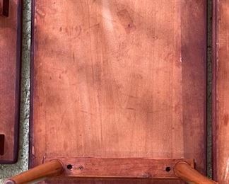 As-Is Vintage MCM Walnut Nesting Tables Large: 19.5x26x15in HxWxD