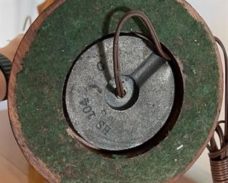 2pc MCM Teak Lamps PAIR Walnut Sculptural Wood Lamps PAIR Danish Modern Cage 35in H x 18 in diameter