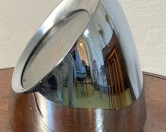 Vintage MCM Jefferson 500 Chrome Bullet Clock 580-221 4.5 x 4.5in diameter