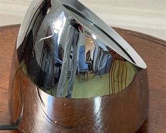 Vintage MCM Jefferson 500 Chrome Bullet Clock 580-221 4.5 x 4.5in diameter