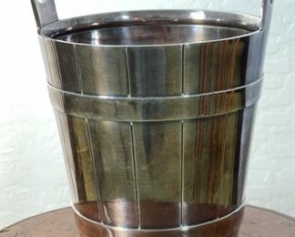 Vintage MCM Calderoni Fratelli Champagne Ice Bucket Milano Italy Alpacca Argentato Nickel Silver 10.75 x 7.75in diameter