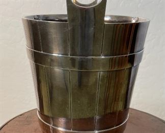 Vintage MCM Calderoni Fratelli Champagne Ice Bucket Milano Italy Alpacca Argentato Nickel Silver 10.75 x 7.75in diameter