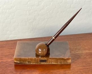 Sheaffer’s Desk Fountain Pen Set Brown Stone Sheaffers 7 x 7 x 4.5in HxWxD