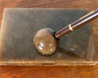 Sheaffer’s Desk Fountain Pen Set Brown Stone Sheaffers 7 x 7 x 4.5in HxWxD