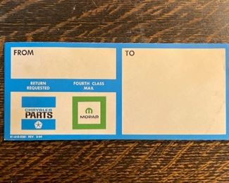 1960s Chrysler Mopar Unused Box Labels Factory Mailing Labels 15 pieces 3 x 7in