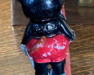 1930s Mickey Mouse Doughboy Soldier Figure Ceramic Bisque Japan 3.25 inches high