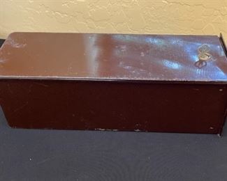 Vintage Safe Deposit Box Drawer w Key 4.75 x 4.75 x 14in HxWxD
