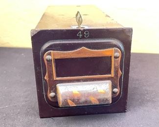 Vintage Safe Deposit Box Drawer w Key 4.75 x 4.75 x 14in HxWxD