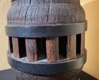 Vintage Rustic Wagon Wheel Hub Lamp Western 25 x 12.5in diameter