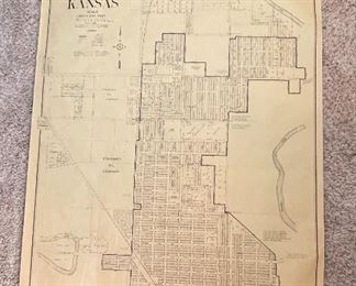 Huge 1954 Map of Neodesha Kansas 42x64in