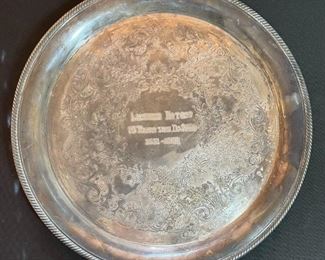1931-1956 Lorbeer Motors DeSoto 25 years Dealer Silver Platter Dealership Award 14.25 Diameter