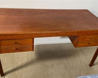 Vintage MCM Teak Domino Mobler Danish Modern Desk 28 x 23.5 x 53in HxWxD