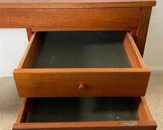 Vintage MCM Teak Domino Mobler Danish Modern Desk 28 x 23.5 x 53in HxWxD