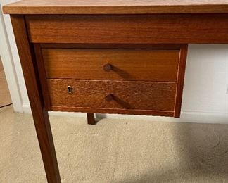 Vintage MCM Teak Domino Mobler Danish Modern Desk 28 x 23.5 x 53in HxWxD