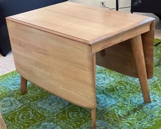 Vintage MCM Carl Bissman Solid Walnut Dining Table w/4 Chairs Mid Century Modern Table: 29x42x28-72-82-92in HxWxD