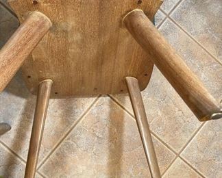 Vintage MCM Carl Bissman Solid Walnut Dining Table w/4 Chairs Mid Century Modern Table: 29x42x28-72-82-92in HxWxD