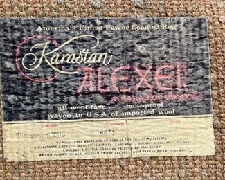 Vintage Karastan Alexel 6571 Turquoise Tile Wool Rug 112x72in