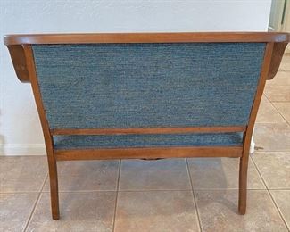 Vintage Wood Frame Upholstered Settee Bench Loveseat 36x45x26in HxWxD