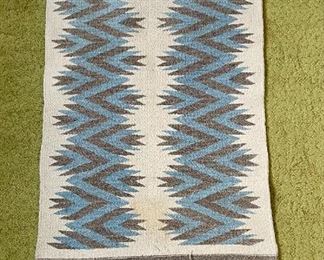 Handwoven Mexican Saddle Blanket 30x59in