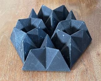 6pc Dansk IHQ Cast Iron Triangle Candlesticks 1726 Candle holders BOX: 1.5x5x4.5in HxWxD