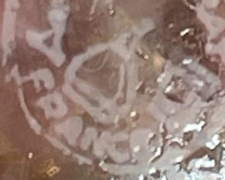 Baccarat Talleyrand Crystal Decanter With Limoges Porcelain Sherry bage 9in H x 5in Diameter