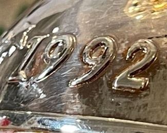 Wallace Silversmiths Ornament 1992 Sleigh Bell Silver Plated Box: 3x3.75x3.75in HxWxD