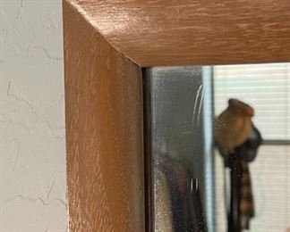 Vintage MCM Carl Bissman Solid Walnut Frame Mirror 32.25x48.25x2in HxWxD