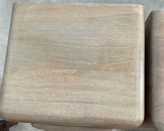 2pc Vintage MCM Carl Bissman Solid Walnut Nightstands PAIR Bedside Tables 25 x 15.5 x 15.5in HxWxD