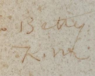 Karl Mattern Original Art Pregnant Woman Sketch Signed To Betty K.M. Frame: 28.25 x 21.25