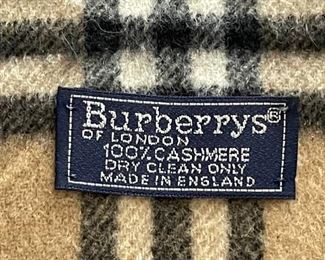 Vintage Burberrys Cashmere Scarf Beige Nova Check 12x54in