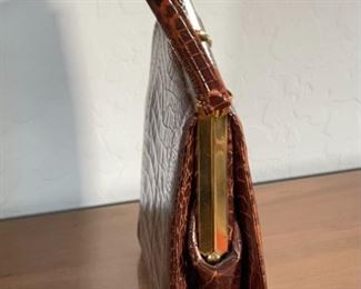 Vintage Lucille De Paris Alligator Purse Handbag 8.5x9.5x2.75in HxWxD
