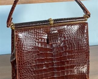 Vintage Lucille De Paris Alligator Purse Handbag 8.5x9.5x2.75in HxWxD