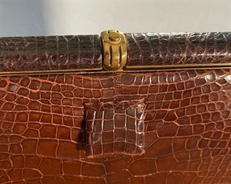 Vintage Lucille De Paris Alligator Purse Handbag 8.5x9.5x2.75in HxWxD