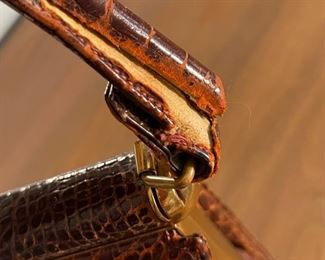 Vintage Lucille De Paris Alligator Purse Handbag 8.5x9.5x2.75in HxWxD