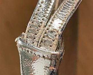 Vintage Bergdorf Goodman Silver Purse Handbag 5.5x8.25x.5in HxWxD