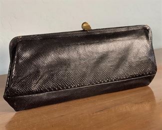 Vintage Bellestone Lizard Purse Handbag 5.25x13x1in HxWxD