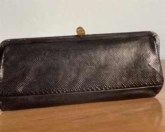 Vintage Bellestone Lizard Purse Handbag 5.25x13x1in HxWxD