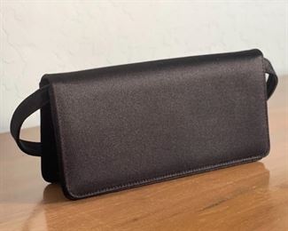Stuart Weitzman Black Satin Purse Handbag 4.5x8.75x3in HxWxD
