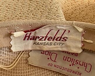 Vintage Reproduction of Christian Dior Hat Harzfelds 5x11x12<BR> Inside diameter: 6.75in