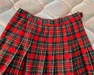 "Pendleton Petite Wool Long Skirt Red Plaid PRINCE CHARLES