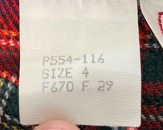 "Pendleton Petite Wool Long Skirt Red Plaid PRINCE CHARLES EDWARD STEWART TARTAN" SZ: 4<BR>29in long