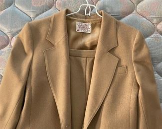 Pendleton Petite Wool Skirt & Coat Set Beige Size: 4