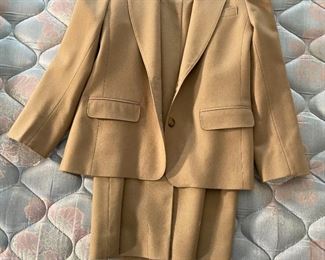 Pendleton Petite Wool Skirt & Coat Set Beige Size: 4