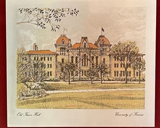 1949 Reed & Barton University of Kansas Old Fraser Hall Damascene Etching Silver UK 11.75 x 14. 75in