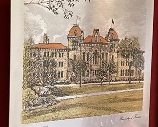 1949 Reed & Barton University of Kansas Old Fraser Hall Damascene Etching Silver UK 11.75 x 14. 75in