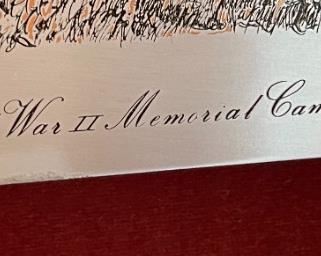 1949 Reed & Barton University of Kansas WWII Memorial Campanite Damascene Etching UK 11.75 x 14. 75in